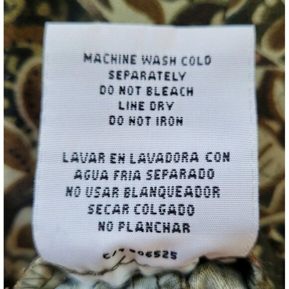 Vintage Skirt Women’s 10 Green Brown Paisley Floral Ankle A-Line Elastic Forest - Picture 8 of 9